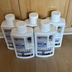 Lot Of 5 Bottles Of Beer Line Cleaner