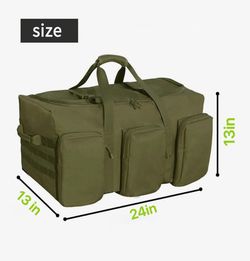 50L Military Travel Duffle Bag Tactical Camping Storage Utility Tote Bag （green)
