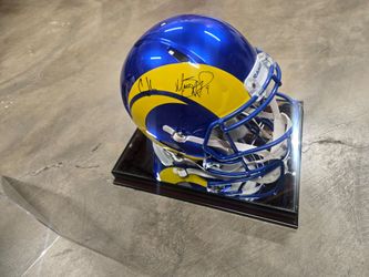 For trade signed full size rams helmet signed by quarterback #9