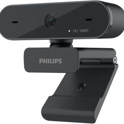 Brand New PHILIPS HD 1080P Webcam Camera for PC, SPL6208 Web Camera for Laptop, Dual Microphone Streaming Webcam for Clear Stereo Audio, Plug and Play
