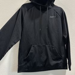 Nike Hoodie Men’s Medium Black Dri Fit Sweatshirt Embroidered Logo Active