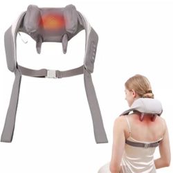 Neck and Shoulder Massager w/ Heat Electric Deep Tissue 4D Rechargable Massager