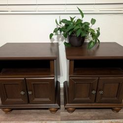 Mahogany Nightstands, Set of 2