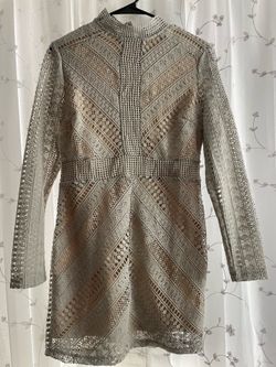 Crochet paneled  bodycon dress