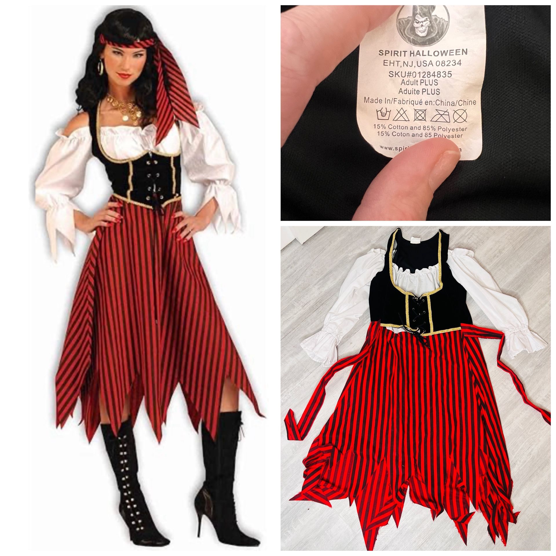 Buccaneer Pirate Maiden Spirit Halloween Cosplay Costume Size Plus Dress Only