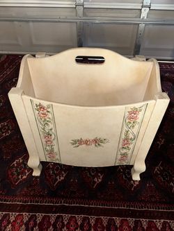 Vintage French Provincial Magazine Rack  Dimensions