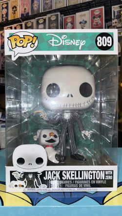 Disney Nightmare Before Christmas Jack Skellington With Zero Jumbo Funko