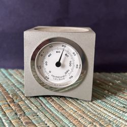 Analog Clock, Thermometer, Hygro and Advertising Heavy Paperweight.