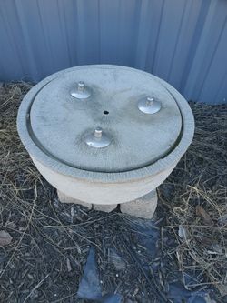 Fountain With Tiki Torches