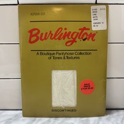 Vintage Burlington times and textures panty hose aspirin dot long white 