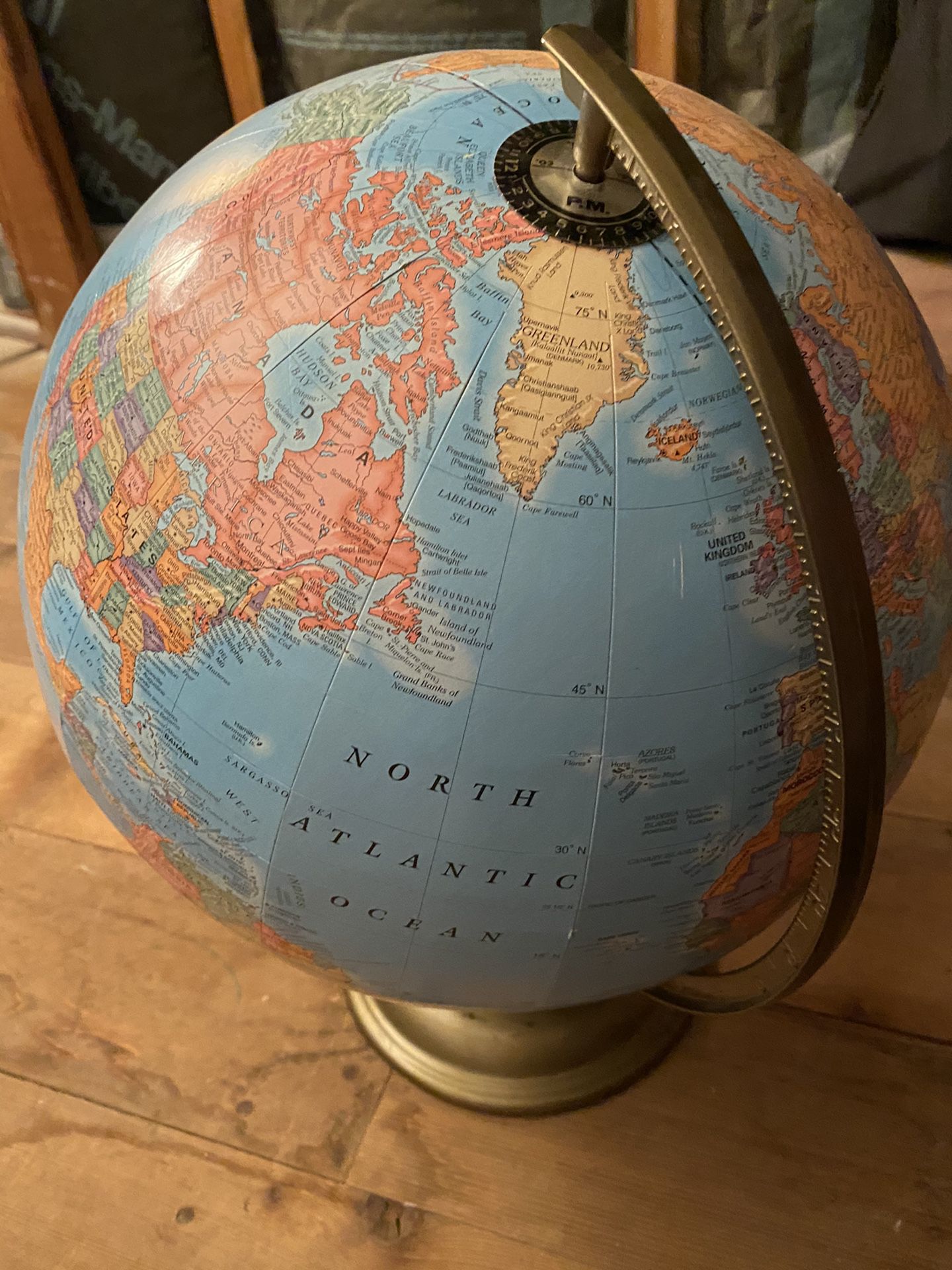 Globe map.