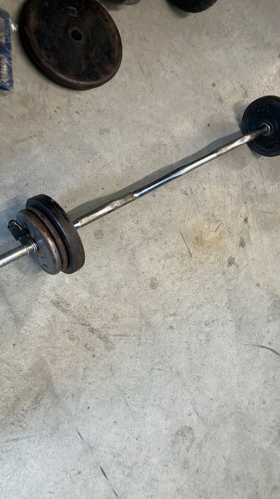 Curl Bar With Weights 