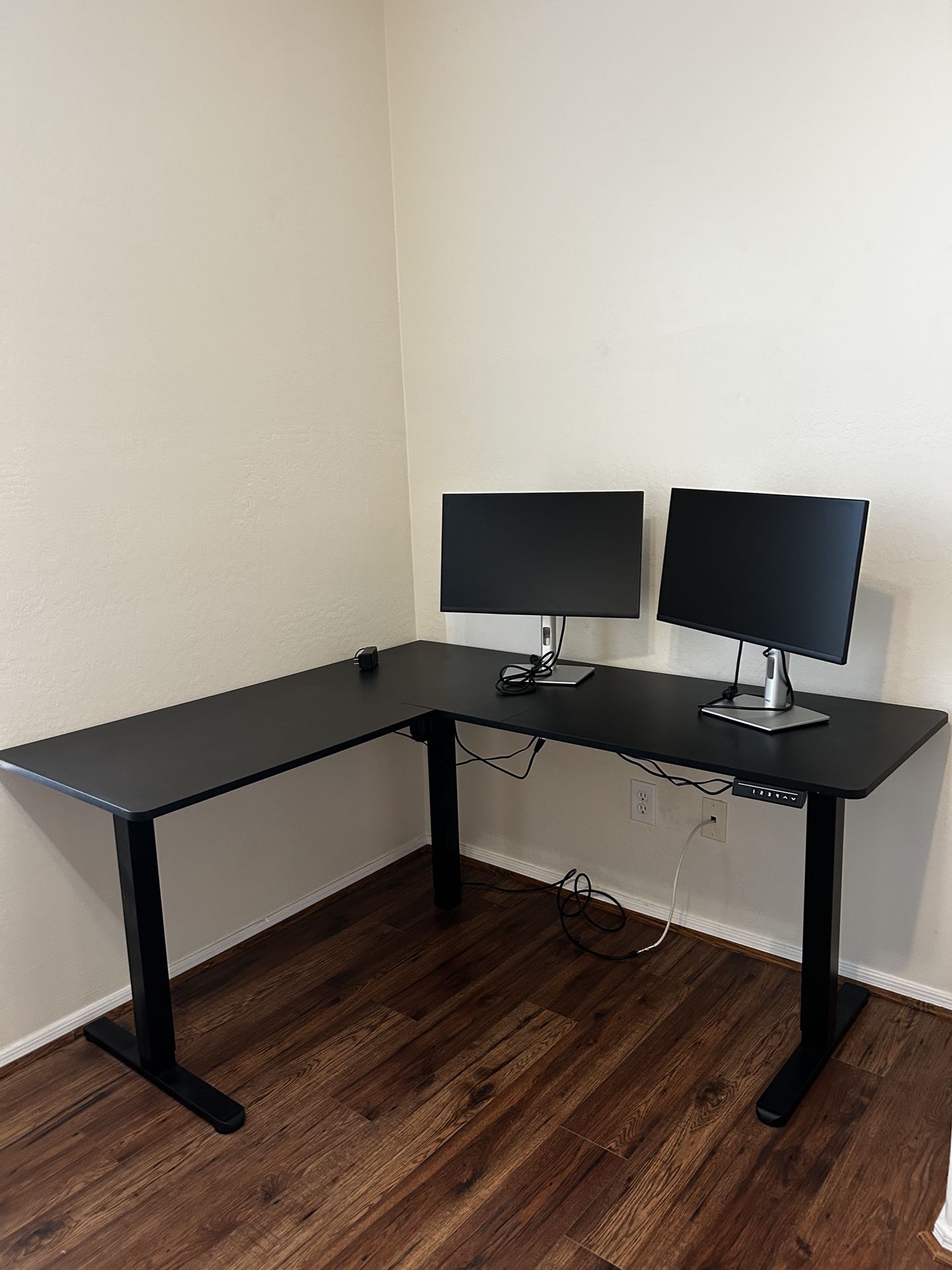 VIVO Electric L-Shaped Standing Desk