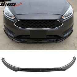 Fits 2015-2018 Ford Focus IKON Style Front Bumper Lip Spoiler Gloss Black PP 3PCS