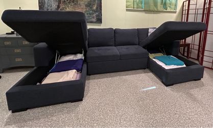 Huge barely used pop-sleeper sectional sofa
