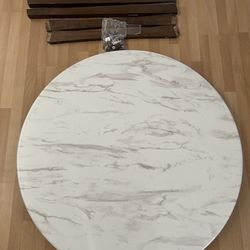 Round 35.5in Dining Table with 2x Fitted Washable Table cover