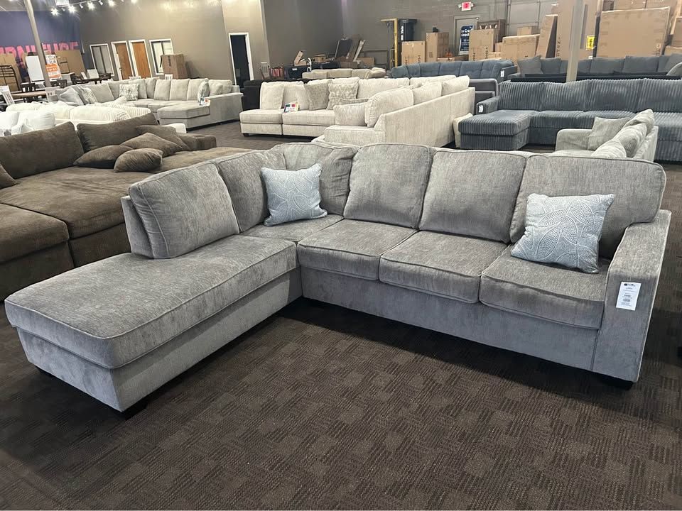 NEW modern light gray sectional sofa
