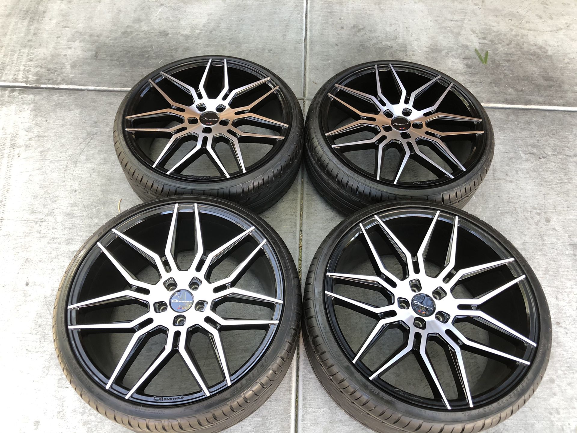 22” Mercedes E class S class s550 AMG Audi 22” 5x112 staggered Giovanna Black Custom 22” wheels and tires. Will fit any Mercedes or Audi