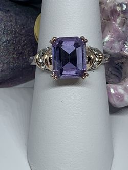Striking Lavender Stone With 2 Tone Band Size 8 For  $12