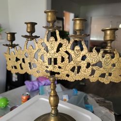 Antique Brass Candle Holder