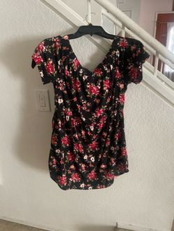 Black Floral Mini Dress Short Sleeve
