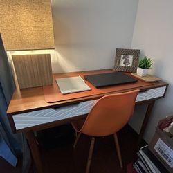 Wood Art Deco Desk And Chair 