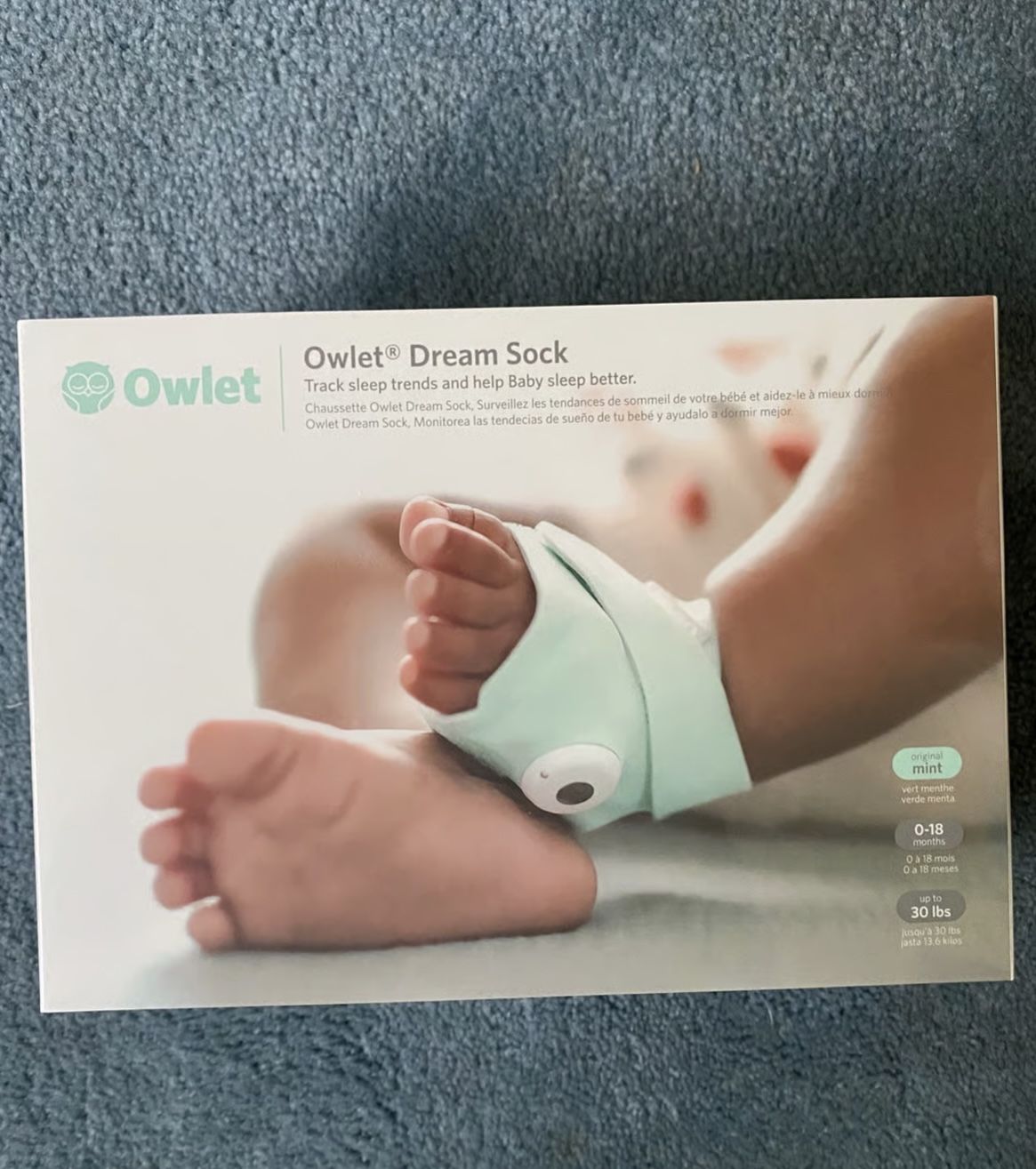 NEW Owlet Dream Sock MINT BNIB