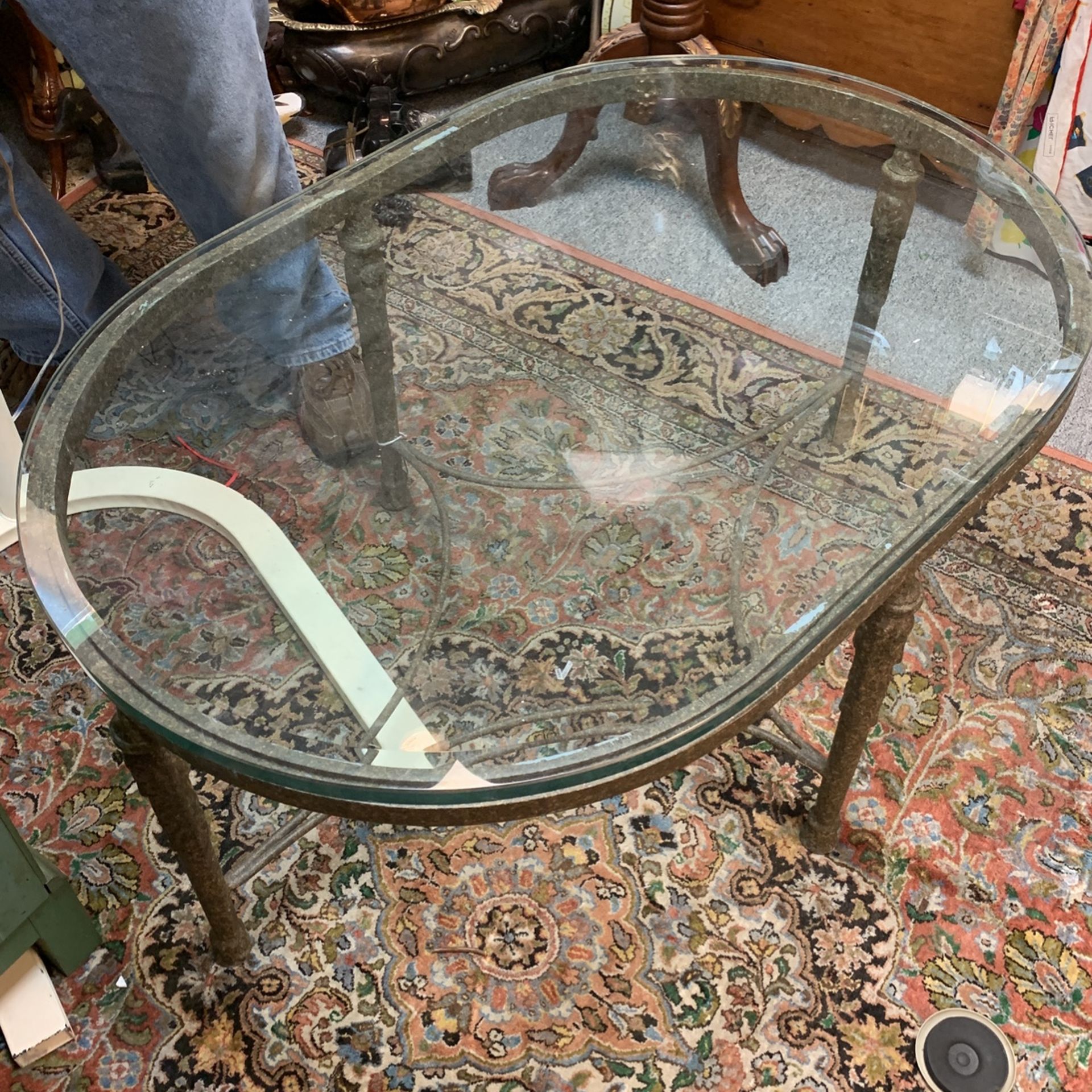 Two Glass And Metal Coffee Tables