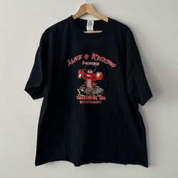Gildan Ultra Cotton Alive & Kicking Lobsters Restaurant Black T-Shirt Size 2XL