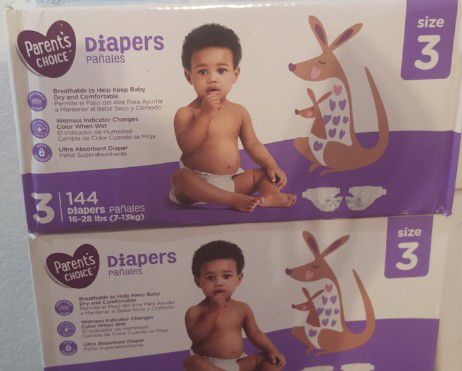 Size 3 diapers edited to add 1 case left.