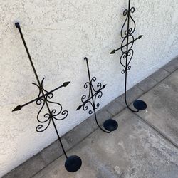 3-Metal Candle Or Plant  Holders. Garden Decor-Easy To Paint A Different Color