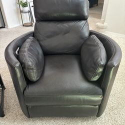 Dark Brown Leather Power Recliner