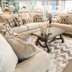 🌾  Wheat Classic Sofa And Loveseat 💥 Brand New☄️ 2 Piece Living Room Set✅