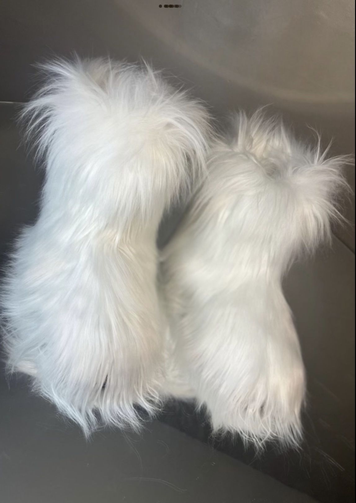 White Faux Fur Boots Size 11