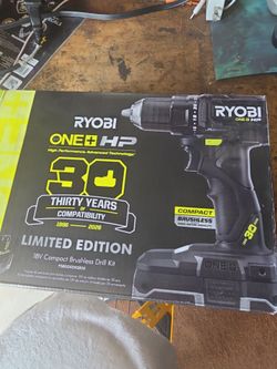 RYOBI 18V Compact Brushless Drill Kit. THIRTY YEARS Black Limited Edition