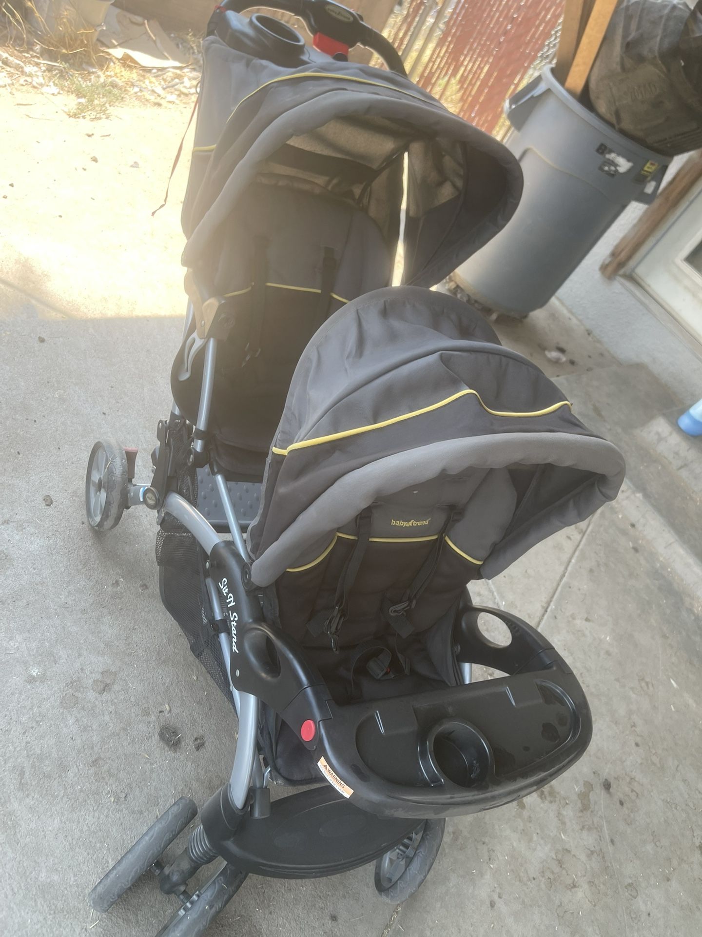 Baby Trend Double Infant And Toddler Stroller W/ Harness And Basket Sit And Stand