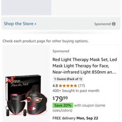 Red Light Therapy Mask Set, Led Mask Light Therapy for Face, Near-infrared Light