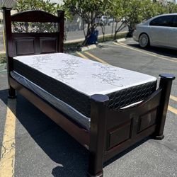Twin Complete Bed Frame Real Solid Wood