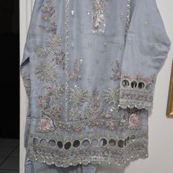 Elegant Pakistani Organza Dress – 3-Piece Set