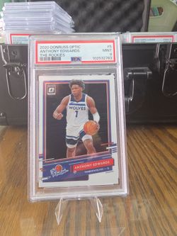 2020-21 Donruss Optic Anthony Edwards The Rookies Prizm Rookie RC #5 PSA 9 Mint