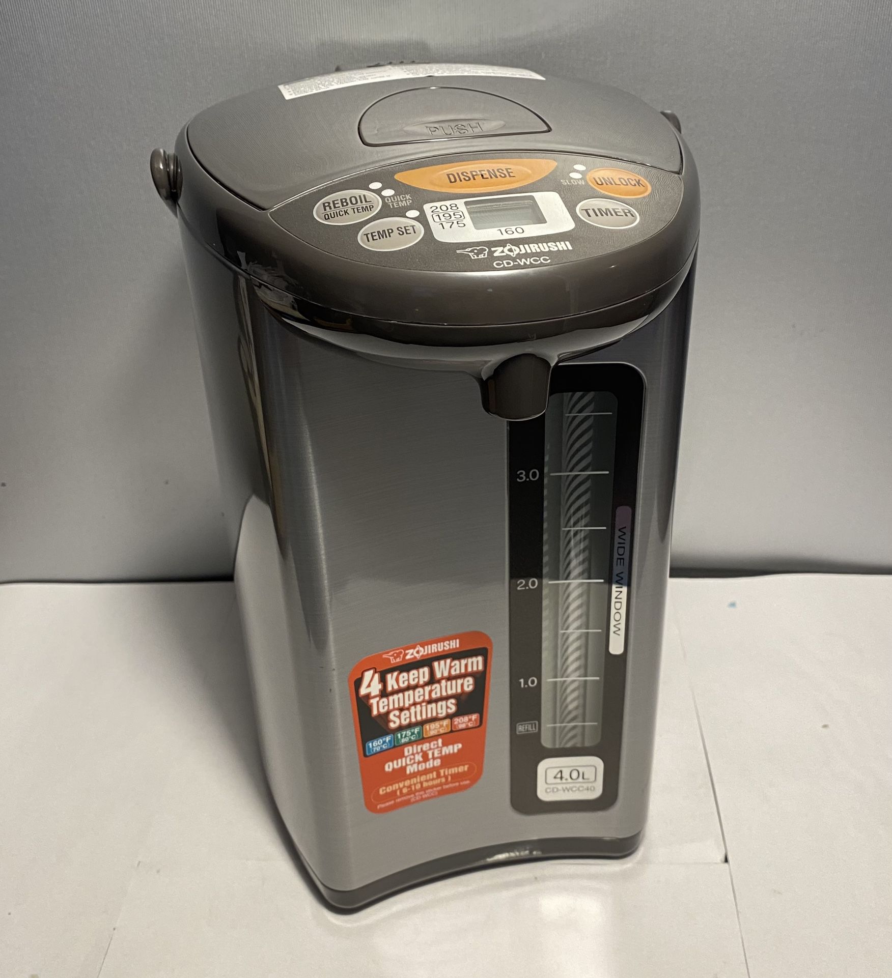 NWOB ZojiRushi CD WCC40 Micom Water Boiler Warmer