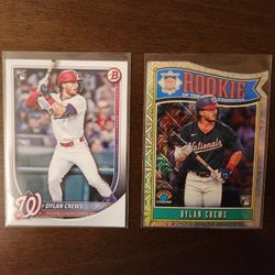 BOWMAN 2025 DYLAN CREWS ROOKIE OF THE YEAR FAVORITE MOJO REFRACTOR  AND ROOKIE BASE CARD