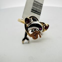 14k Gold Dolphin 15 Años Ring