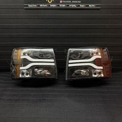 2007 - 2013 Chevy Silverado Headlights Black LED NEW