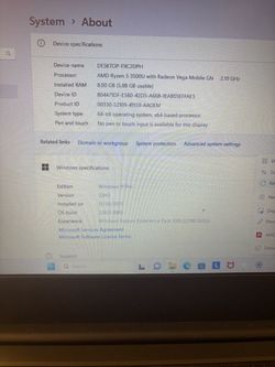 Windows 11 Pro Laptop AMD Ryzen 5 3500U 8GB RAM