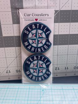 Seattle Mariners Handmade Car Coasters Set of 2