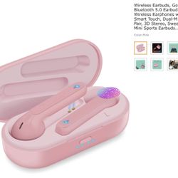 Earbuds Wireless Headphones in Pink