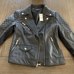 Woman’s XXS Faux Leather Jacket From express (NEW)