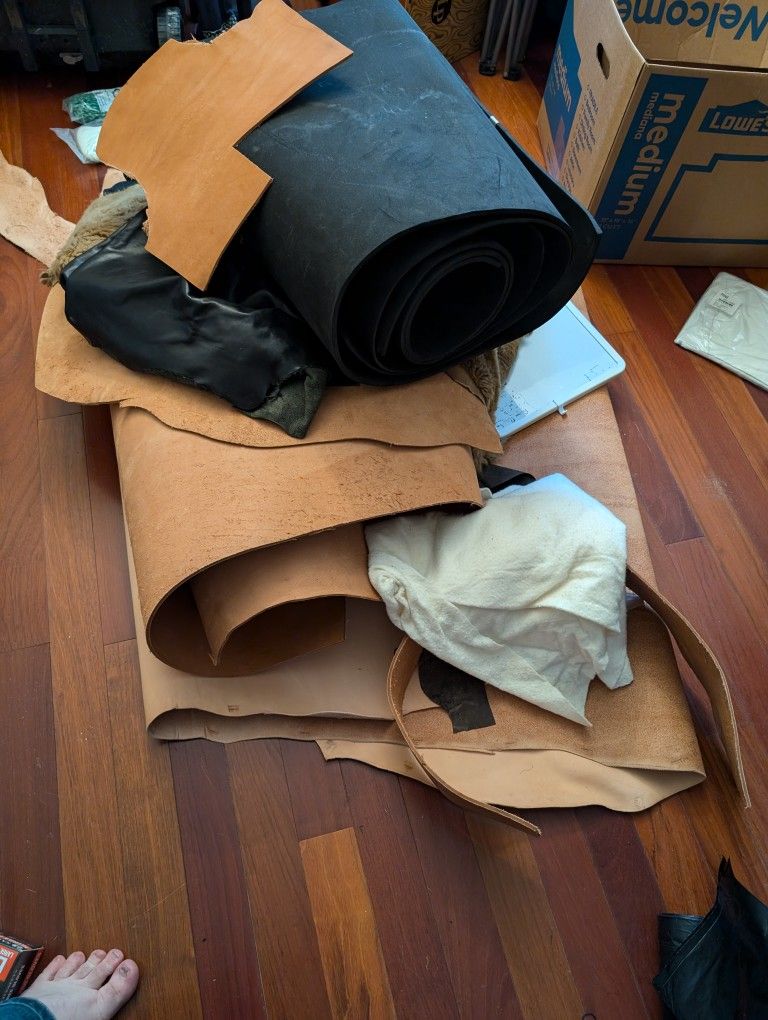 Stack Of Crafting Supplies - Leather