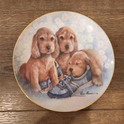 Golden Puppies Collectors Plate Time Out by Ruane Manning: Puppy Pals wall plate, perfect condition